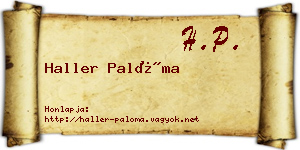 Haller Palóma névjegykártya